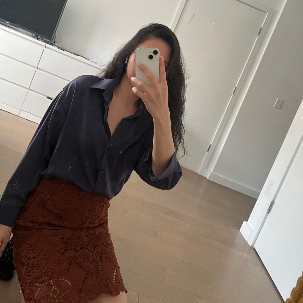 Navy XS-M blouse [Korean Fashion]